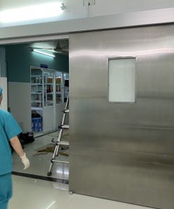 ráp cửa inox phòng mổ bệnh viện tự động